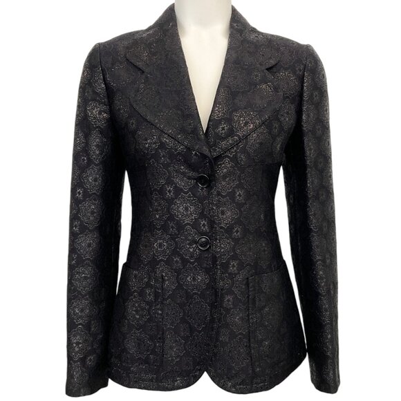 Prada Black Lurex Jacquard Jacket - Picture 1 of 4